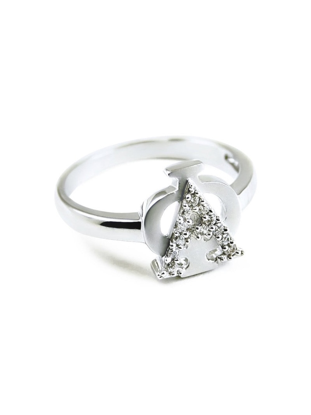 ALPHA PHI STERLING SILVER BADGE RING